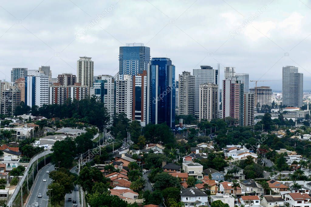 Aerial view of Alphaville condominium at Barueri city, Sao Paulo state, Brazil