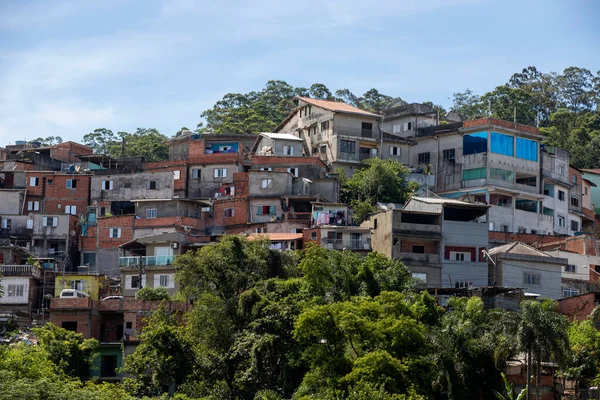 Gecekondudaki Evler Portekizdeki Gecekondu Mahalleleri Brezilya Nın Sao Paulo Şehrinde — Stok fotoğraf