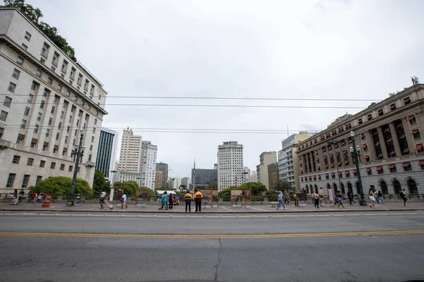 View Viaduto Cha Tea Viaduct Famous Spot Sao Paulo Downtown — Stock Photo, Image