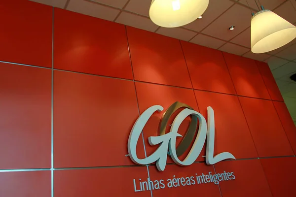 Sao Paulo Brazílie Ledna2008 Gol Logo Recepci Letišti Gol Brazilská — Stock fotografie