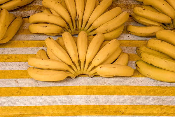 Plátanos Maduros Mercado Callejero Brasil Los Plátanos Amarillos Están Mostrador — Foto de Stock
