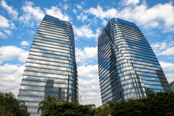 Sao Paulo Brasilien Maj 2021 Glasfasaden Modern Kontorsbyggnad För Arkitektbyråer — Stockfoto