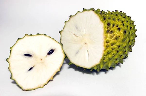 Annona Muricata Oursop Fruit Appel Suiker Ustard Apple Geïsoleerd Witte — Stockfoto