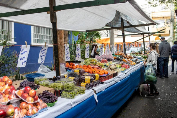 São Paulo Brasil Junho 2021 Visão Dos Consumidores Mercado Rua — Fotografia de Stock