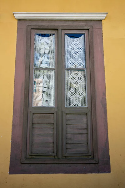 Fönster Fasaden Huset Santana Parnaiba Historisk Stad Koloniala Perioden Brasilien — Stockfoto