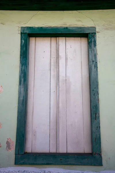 Окно Фасад Дома Сантана Parnaiba Исторический Город Колониального Периода Бразилии — стоковое фото