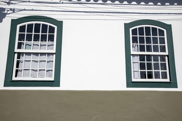 Fenster Hausfassade Santana Parnaiba Einer Historischen Stadt Aus Der Kolonialzeit — Stockfoto