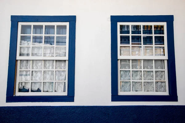 Fenster Hausfassade Santana Parnaiba Einer Historischen Stadt Aus Der Kolonialzeit — Stockfoto