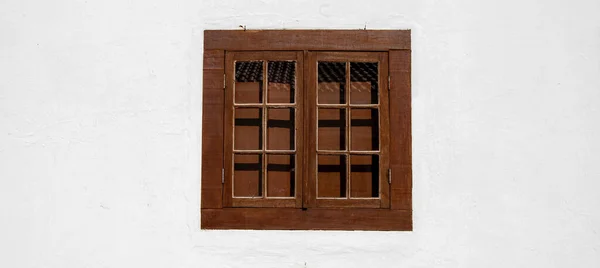 Okno Elewacji Domu Santana Parnaiba Historyczne Miasto Okresu Kolonialnego Brazylii — Zdjęcie stockowe