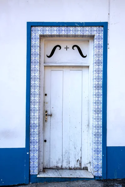 Vecchia Porta Sulla Facciata Della Casa Santana Parnaiba Città Storica — Foto Stock