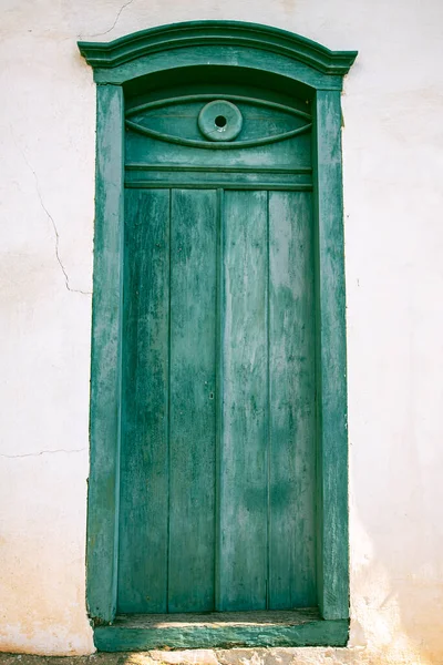 Porta Velha Fachada Casa Santana Parnaiba Cidade Histórica Período Colonial — Fotografia de Stock