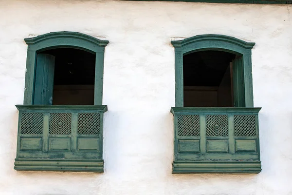 Janela Fachada Casa Santana Parnaiba Cidade Histórica Período Colonial Brasil — Fotografia de Stock