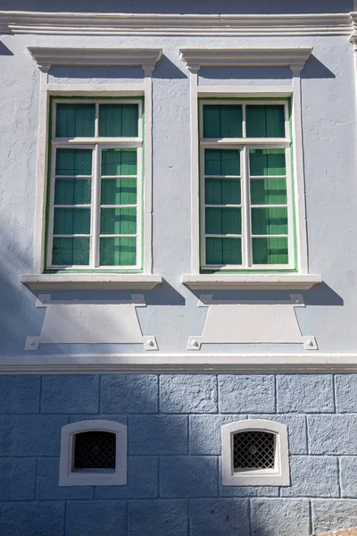 Bunte Hausfassade Santana Parnaiba Der Historischen Stadt Aus Der Kolonialzeit — Stockfoto