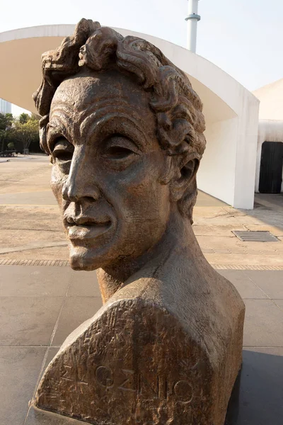 Sao Paulo Brazil Aug18 2021 Bust Liberator Simon Bolivar Memorial — Stock Photo, Image