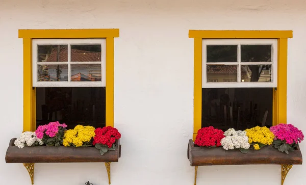 Window Facade House Santana Parnaiba Historic City Colonial Period Brazil — Stock Photo, Image