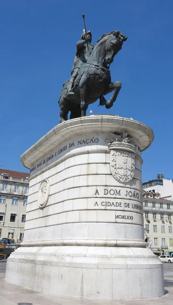 Standbeeld van koning joao i, Lissabon, portugal — Stockfoto