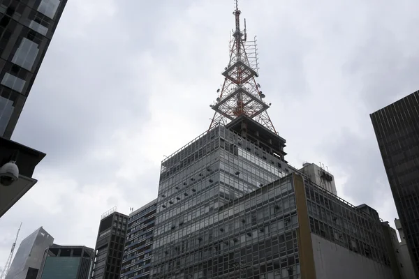 Wieża Telewizyjna Budynku Alei Paulista Sao Paulo Brazylia — Zdjęcie stockowe