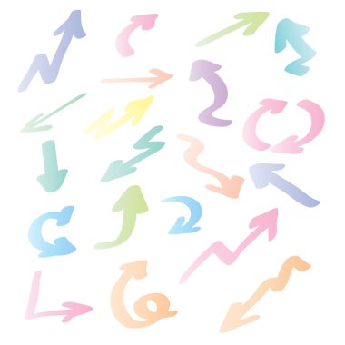 renkli oklar işaretçi kümesi.