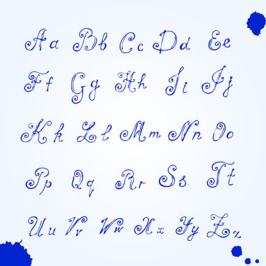 vektör el alfabesi çizildi