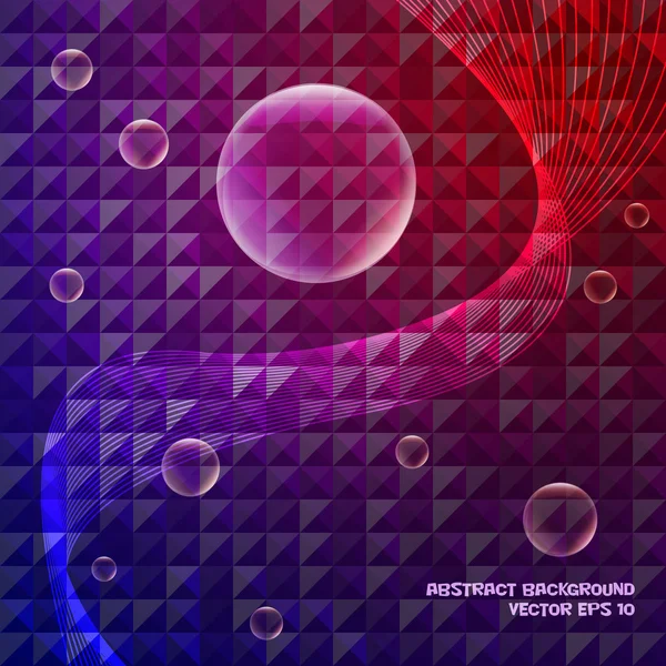 Röda och blå abstrakt bakgrund av bubblor. — Stock vektor