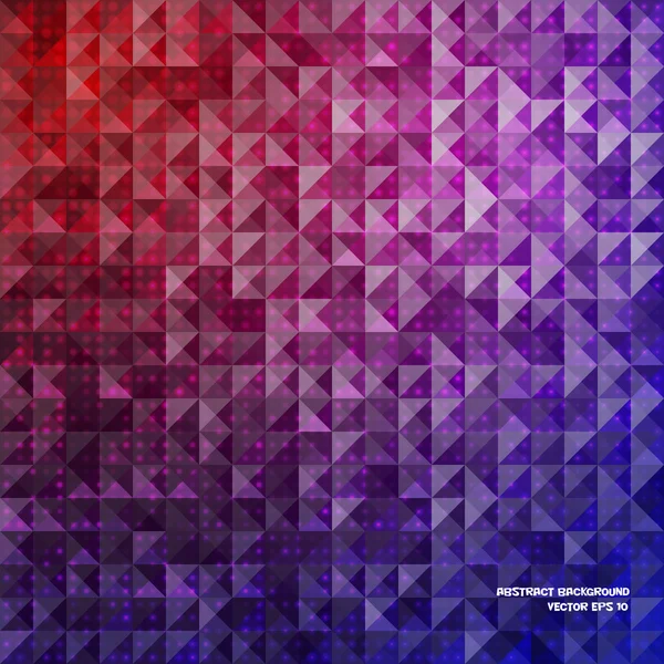 Red and blue abstract background of triangles and dots. — Stock Vector