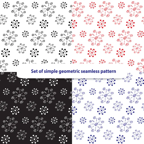 Set of simple abstract geometric seamless pattern — Stock Vector