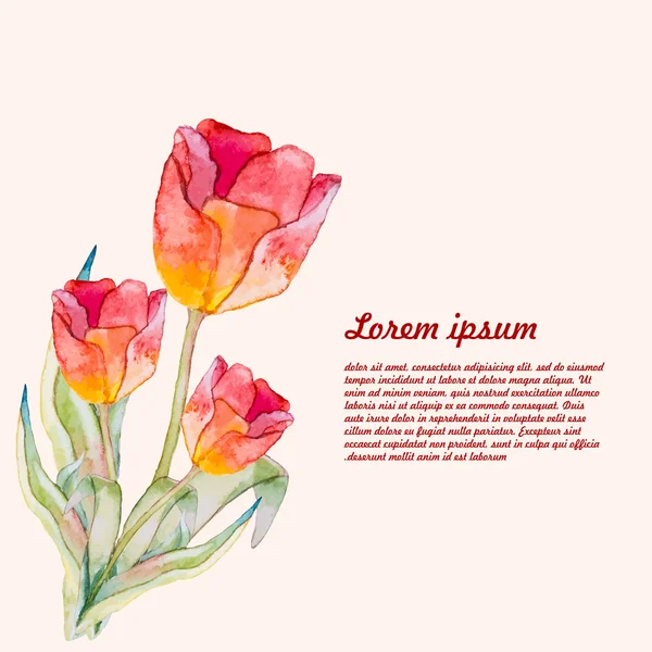 Ακουαρέλα λουλούδια. πλαίσιο — Διανυσματικό Αρχείο