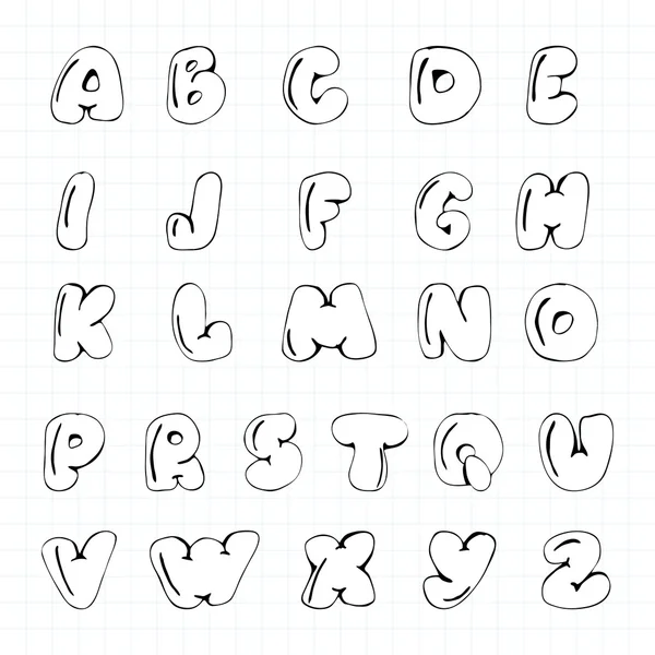 Vektör elle çizilmiş alfabe bir z — Stok Vektör