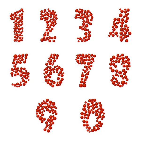 Conjunto de números dos círculos em um fundo branco — Vetor de Stock
