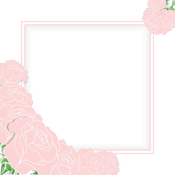 Cartão com flores e lugar para texto — Vetor de Stock