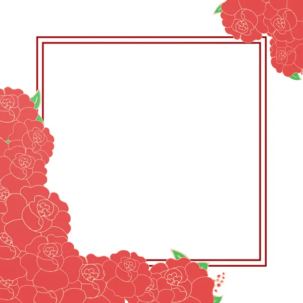 Kaart met bloemen en plaats voor tekst — Stockvector