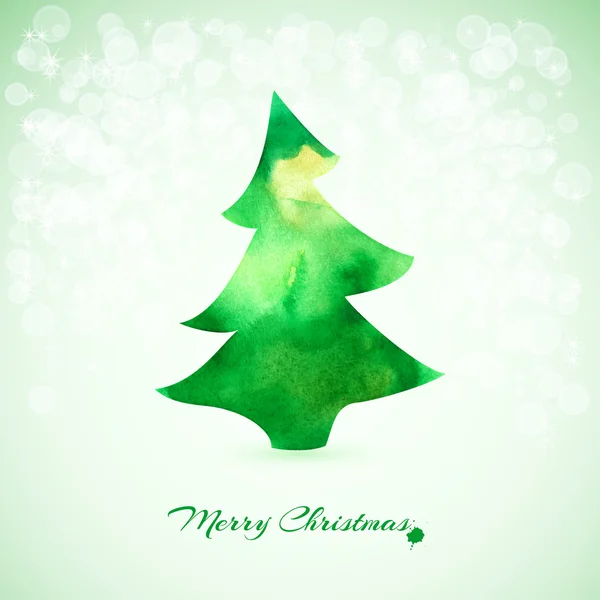 クリスマスツリー付きクリスマスカード — ストックベクタ