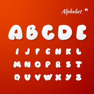 vektör kağıt grafik alfabe seti