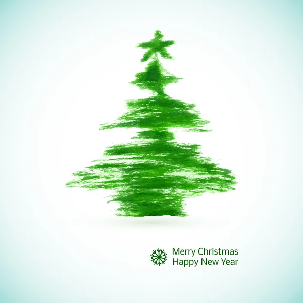 クリスマスツリー付きクリスマスカード — ストックベクタ