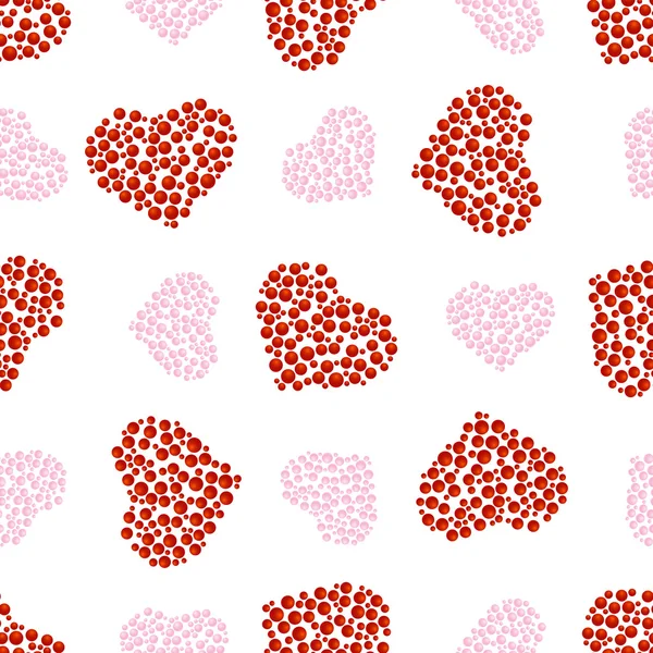 Pattern of bubble hearts — Stock Vector