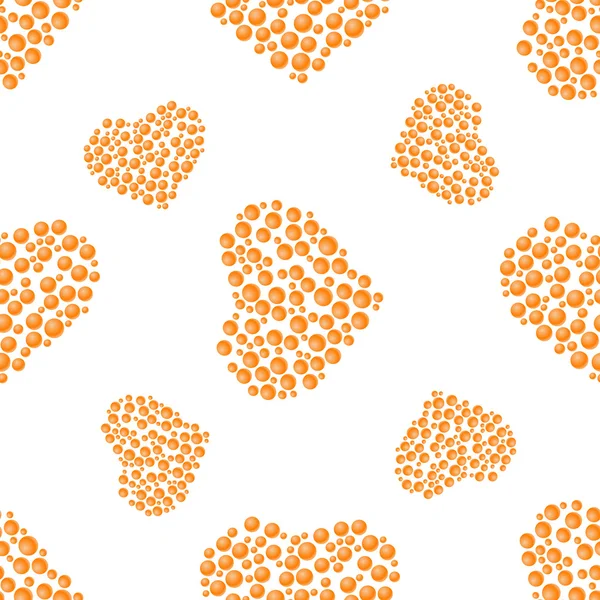 Pattern of orange hearts — Stock Vector