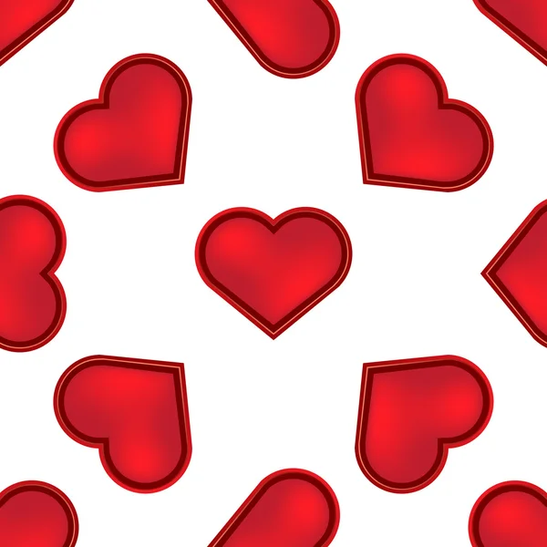 Bezešvý vzor s červeným srdcem — Stockový vektor