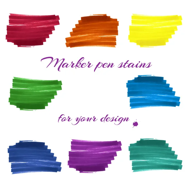Taches de stylo marqueur multicolore — Image vectorielle