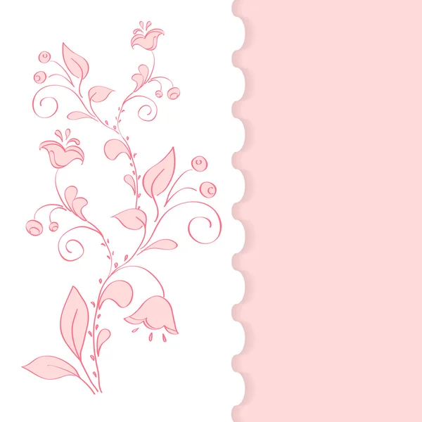 Card with pink flowers — Stock Vector