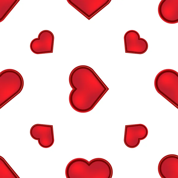 Bezešvý vzor s červeným srdcem — Stockový vektor