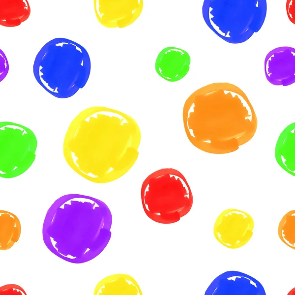 Circular spots colored markers — Stock Vector