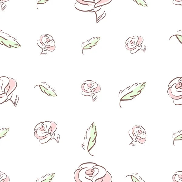 Roses et feuilles — Image vectorielle