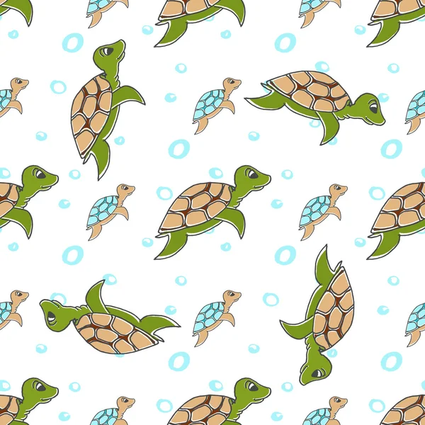 Tortues dans le style de dessin animé — Image vectorielle