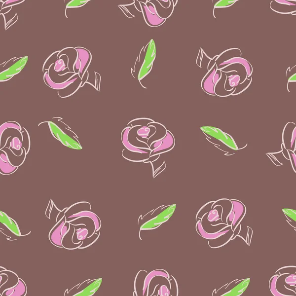 Roses et feuilles — Image vectorielle