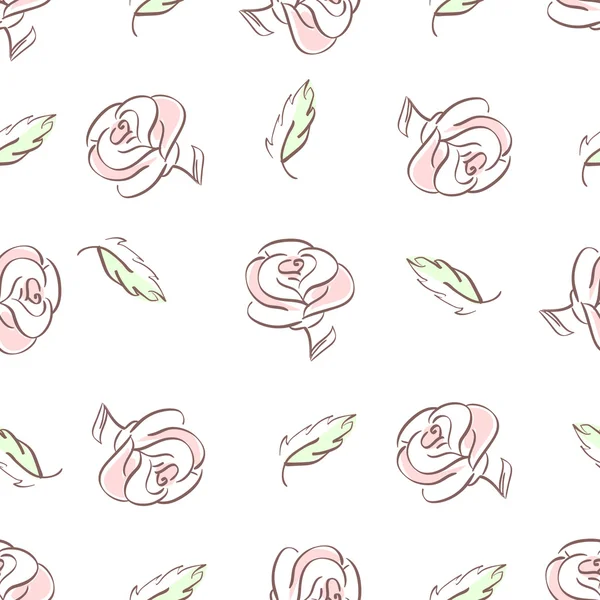 Roses et feuilles — Image vectorielle