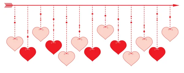 Corazón de San Valentín - diseño de frontera — Vector de stock