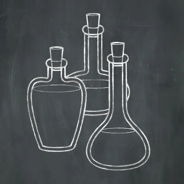 Chalk Potion Bottles — Stock Photo, Image