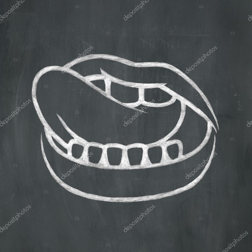 Chalk Mouth Licking Lips Stock Photo by ©AvelKrieg 52633549