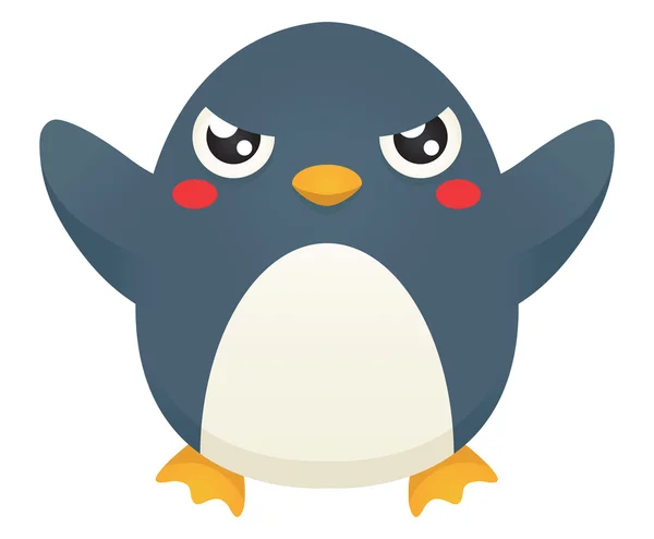 Pingüino enojado — Vector de stock