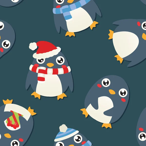 Patrón de pingüino de Navidad — Archivo Imágenes Vectoriales